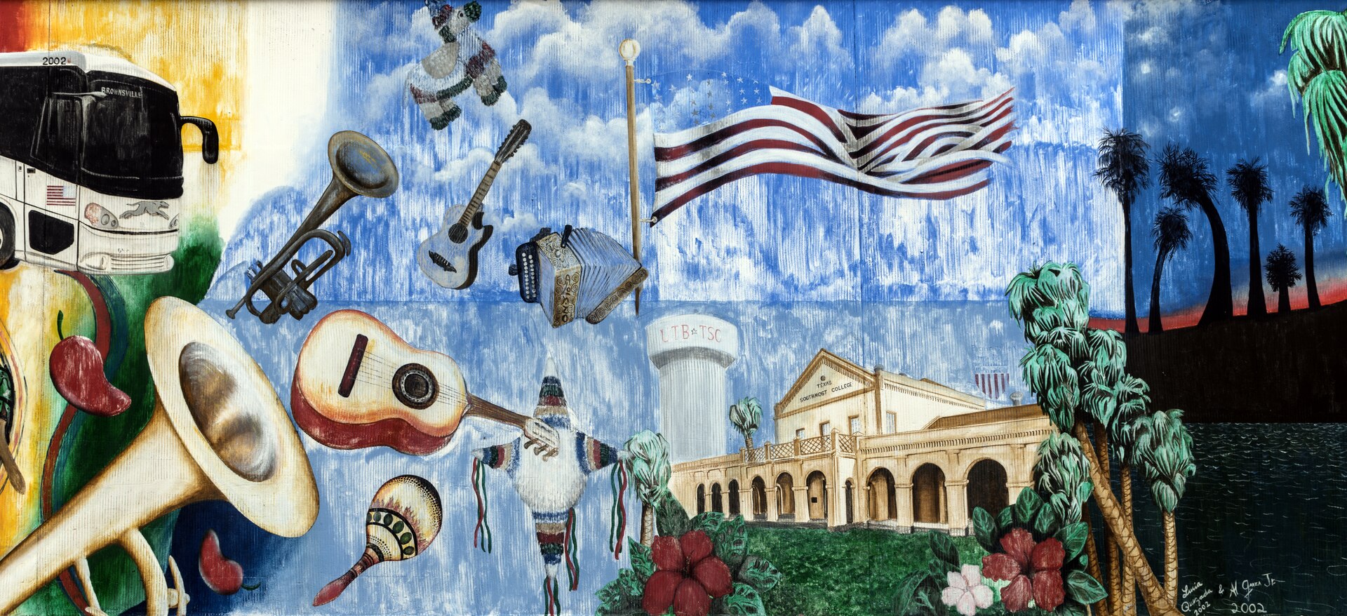 Custom shade sail printed with student artwork